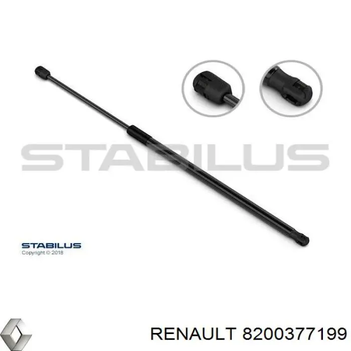 Do koszyka 8200377199 Renault (RVI) Amortyzator klapy bagażnika (3/5 drzwi-tylnych)