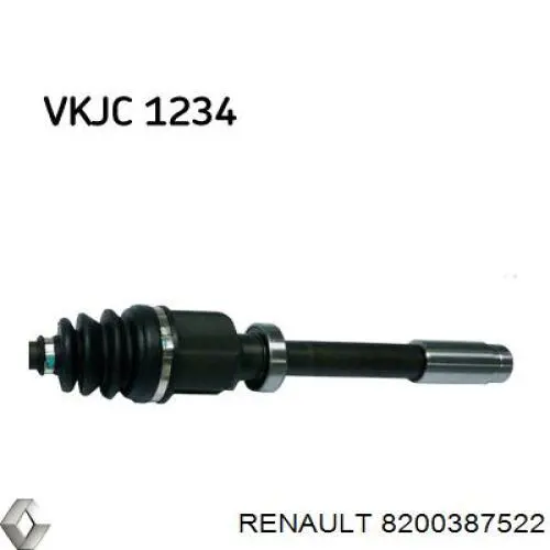 Półoś napędowa przednia prawa Renault (RVI) 8200387522 cena, od 127,32 USD