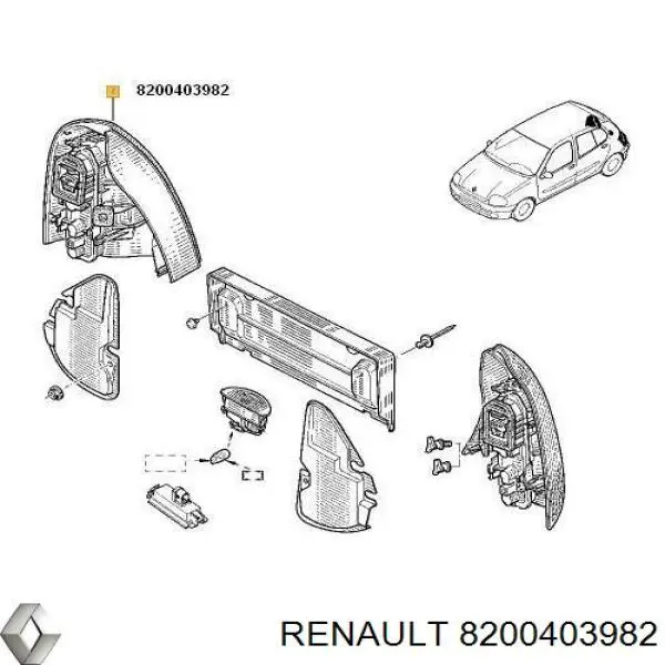 8200403982 Renault (RVI) Lampa zespolona tylna prawa