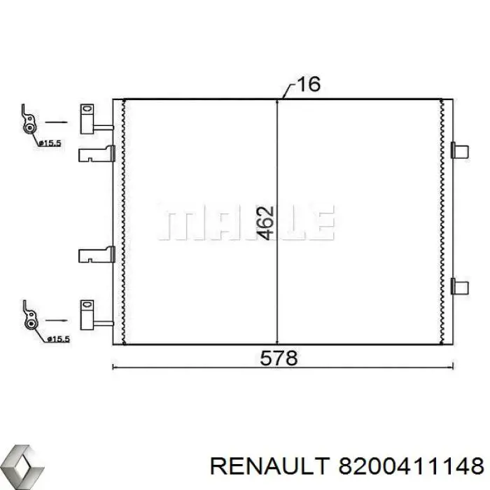 Chłodnica klimatyzacji Renault (RVI) 8200411148 cena, od 96,90 USD