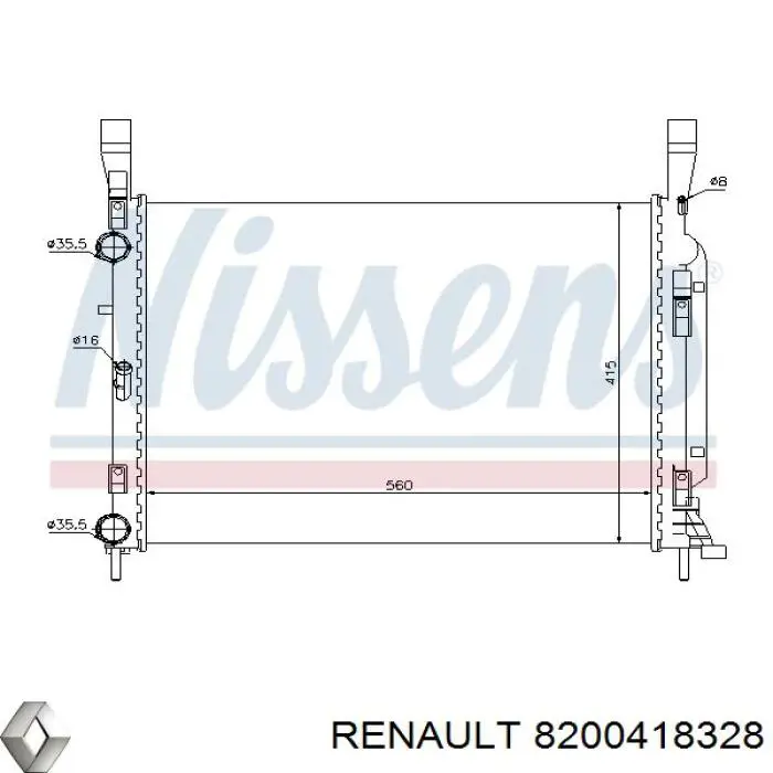 Chłodnica silnika Renault (RVI) 8200418328 cena, od 56,28 USD