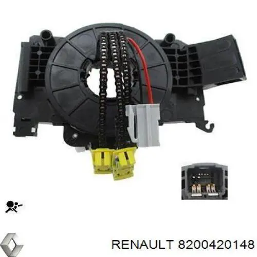 8200420148 Renault (RVI) Pierścień kontaktowy AIRBAG, taśma kierownicy