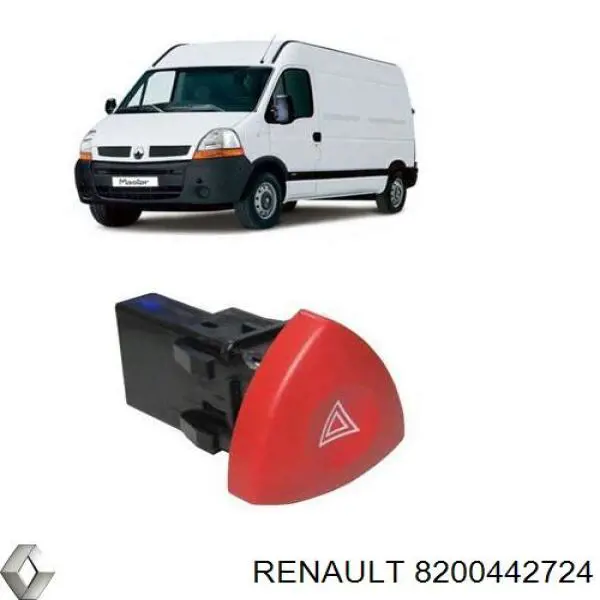 Przycisk włączania światła awaryjnego Renault (RVI) 8200442724 cena, od 44,91 USD