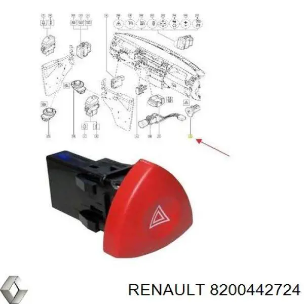 Do koszyka 8200442724 Renault (RVI) Przycisk włączania światła awaryjnego