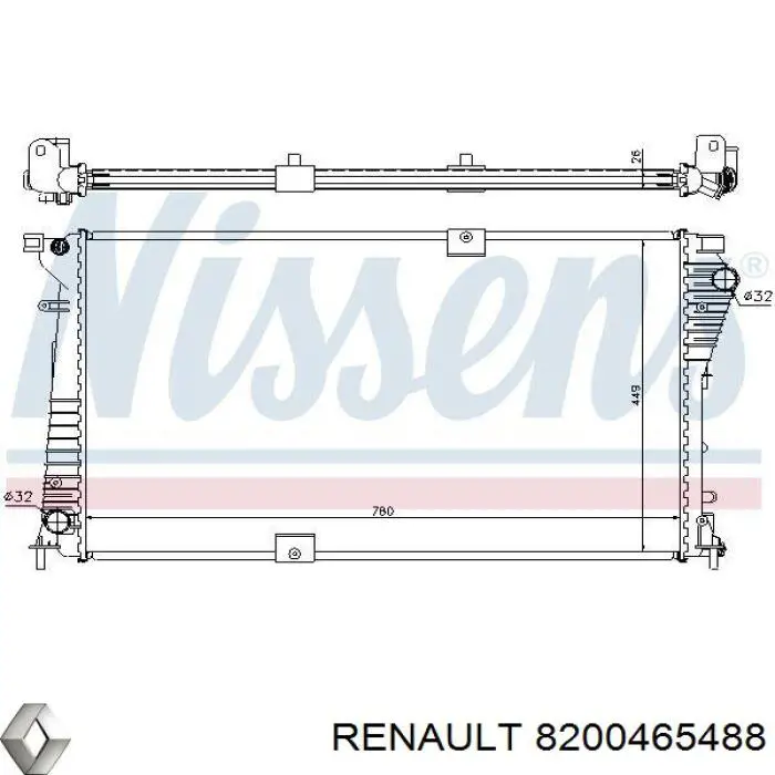 Chłodnica silnika Renault (RVI) 8200465488 cena, od 158,34 USD