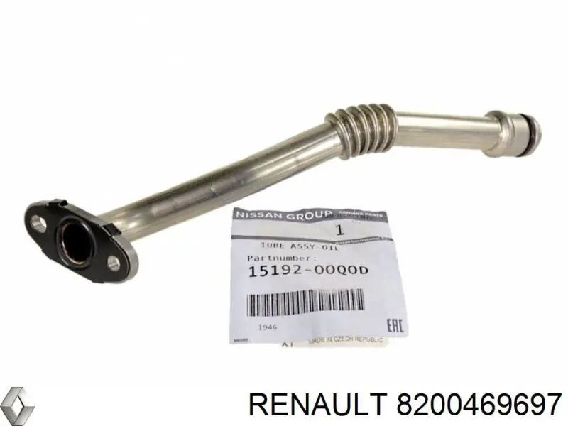 Do koszyka 8200469697 Renault (RVI) Rurka (przewód) spływu oleju z turbiny