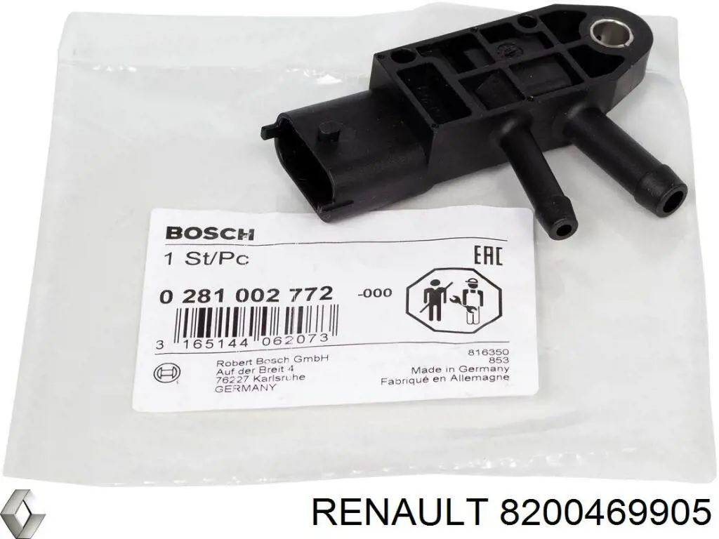 Czujnik ciśnienia spalin Renault (RVI) 8200469905 cena, od 40,84 USD