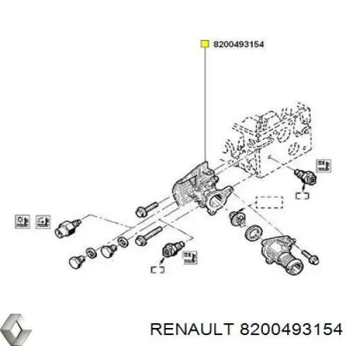 Obudowa termostatu Renault (RVI) 8200493154 cena, od 25,26 USD