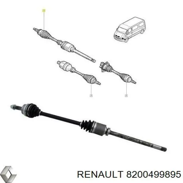 8200499895 Renault (RVI) Półoś napędowa przednia prawa