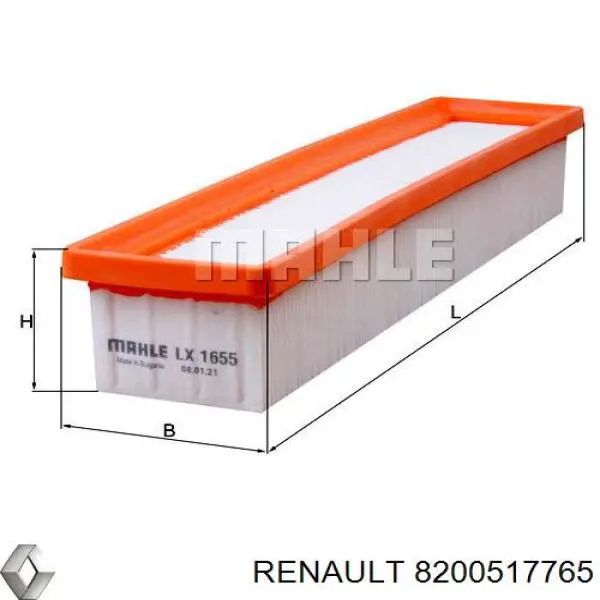 Obudowa filtra powietrza Renault (RVI) 8200517765