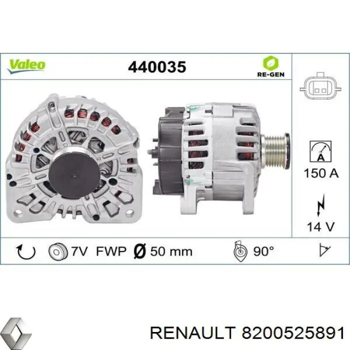 8200525891 Renault (RVI) Alternator