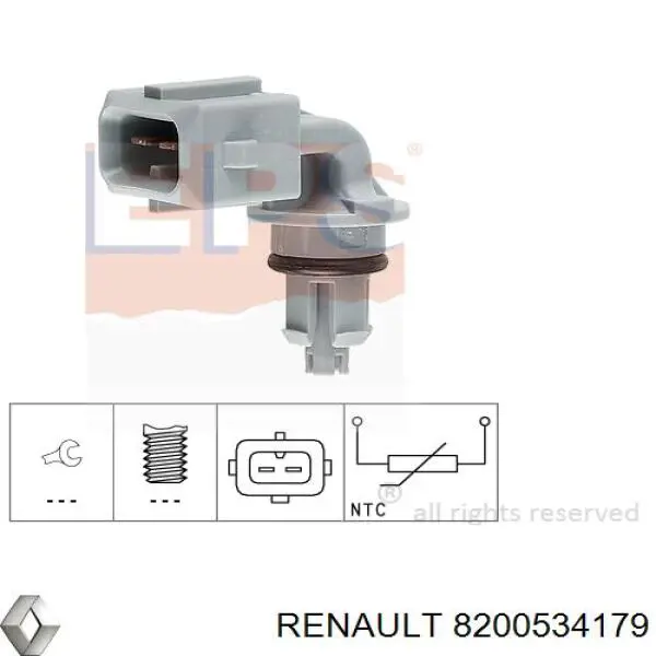 Czujnik przepływu powietrza, przepływomierz powietrza M.A.F. Renault (RVI) 8200534179 cena, od 45,97 USD