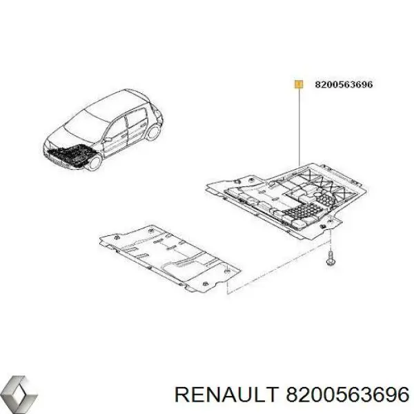 Osłona silnika, miski (przedziału silnika) Renault (RVI) 8200563696 cena, od 47,97 USD