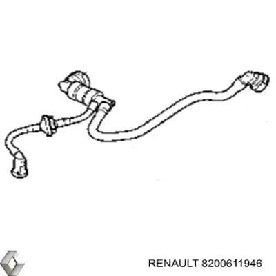 8200611946 Renault (RVI) Króciec wentylacji kadłuba (separatora oleju)