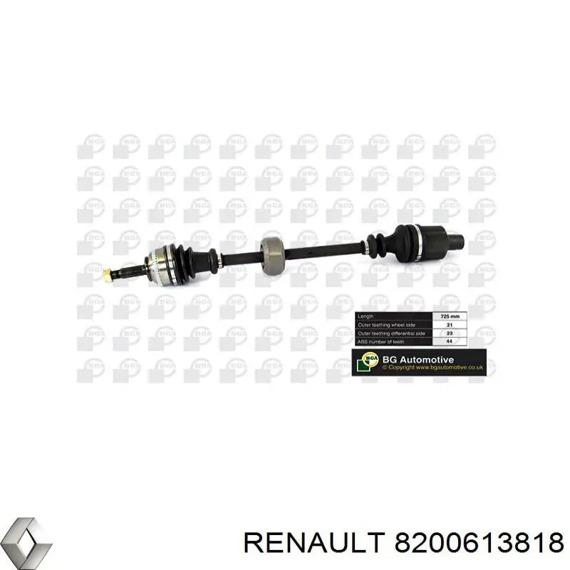 8200613818 Renault (RVI) Półoś napędowa przednia prawa