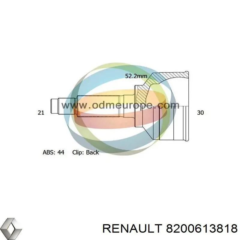 Półoś napędowa przednia prawa Renault (RVI) 8200613818 cena, od 123,35 USD