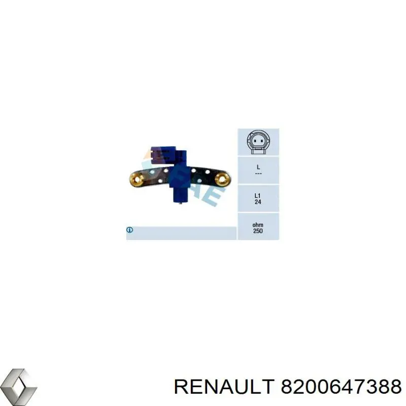 Do koszyka 8200647388 Renault (RVI) Czujnik położenia wału korbowego