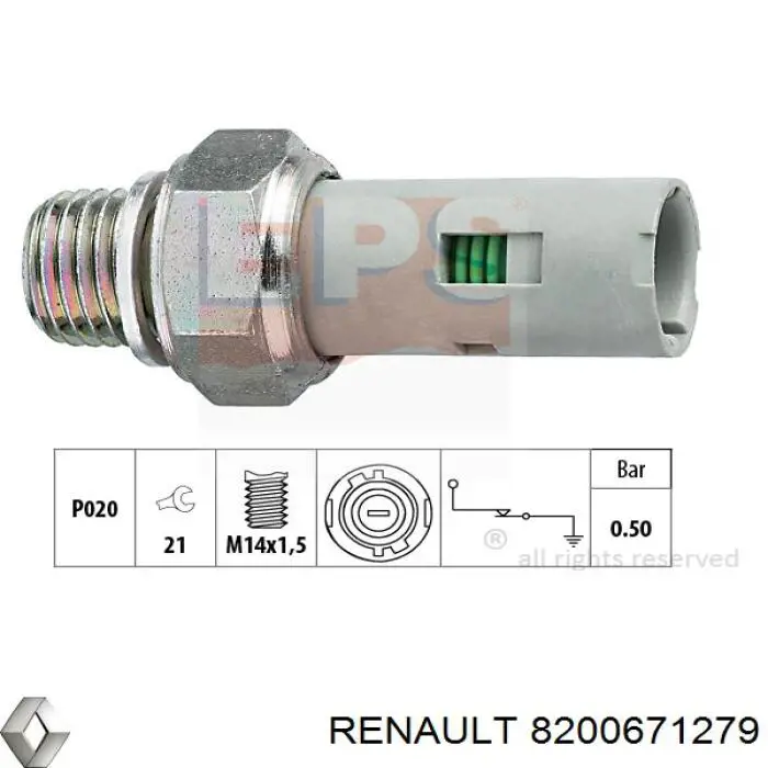 Czujnik ciśnienia oleju Renault (RVI) 8200671279 cena, od 5,35 USD