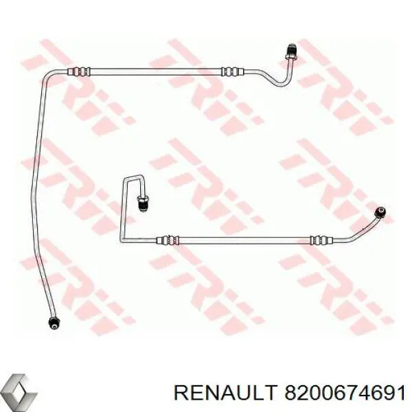 Do koszyka 8200674691 Renault (RVI) Przewód hamulcowy tylny prawy