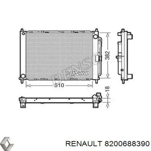 Chłodnica silnika Renault (RVI) 8200688390 cena, od 112,37 USD