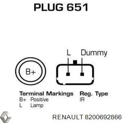 Alternator Renault (RVI) 8200692866 cena, od 87,18 USD