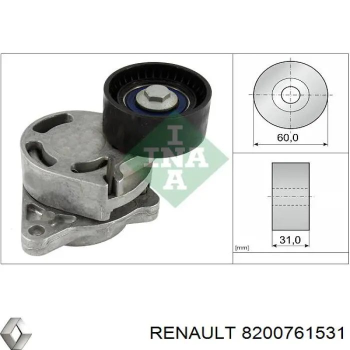 8200761531 Renault (RVI) Napinacz paska napędowego