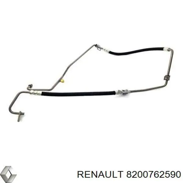 Do koszyka 8200762590 Renault (RVI) Przewód hydraulicznego układu wspomagania wysokiego ciśnienia, od pompy do maglownicy (mechanizmu)