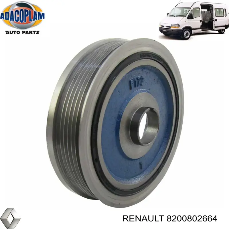 Do koszyka 8200802664 Renault (RVI) Koło pasowe wału korbowego