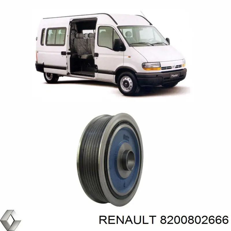 Koło pasowe wału korbowego 8200802666 Renault (RVI)