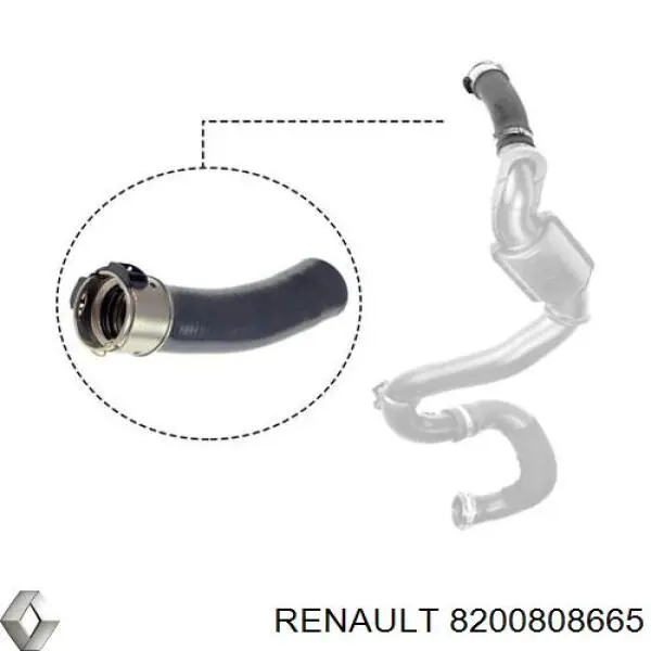 Przewód (króciec) intercoolera Renault (RVI) 8200808665 cena, od 41,26 USD