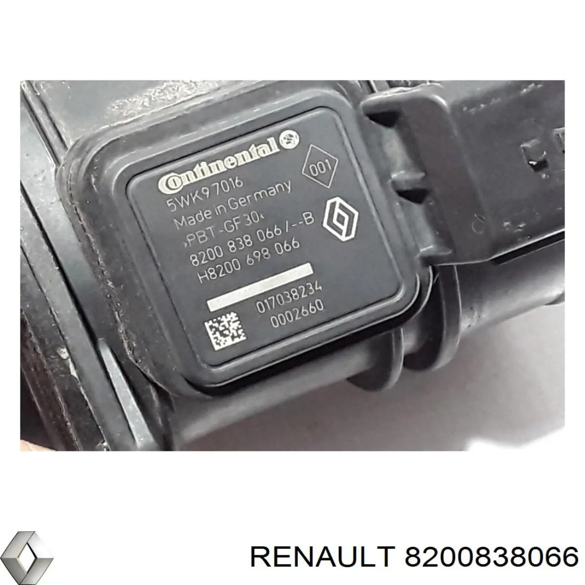 Czujnik przepływu powietrza, przepływomierz powietrza M.A.F. 8200838066 Renault (RVI)