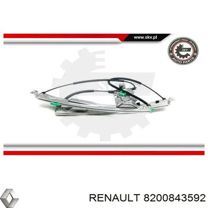 8200843592 Renault (RVI) Mechanizm podnoszenia szyby drzwi przednich lewych