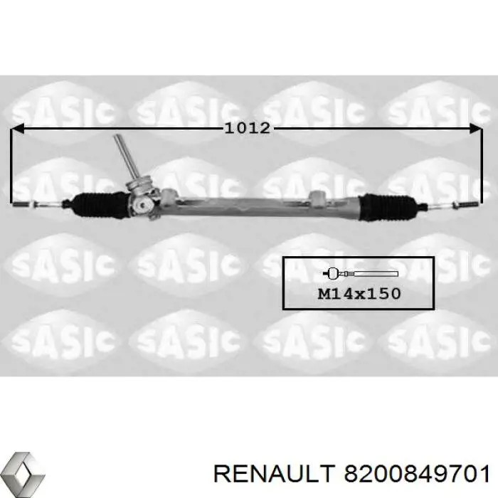 Listwa kierownicza (maglownica) Renault (RVI) 8200849701 cena, od 139,57 USD