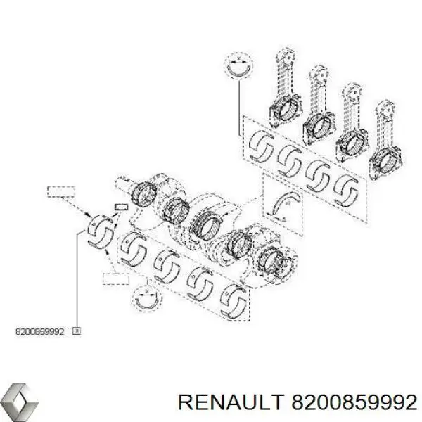 Panewki główne wału korbowego, zestaw, standardowe (STD) Renault Modus (JP0)