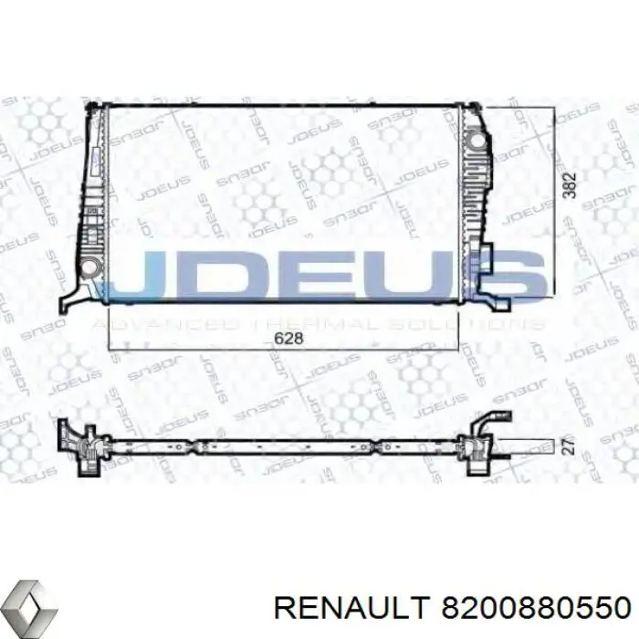 Chłodnica silnika 8200880550 Renault (RVI)