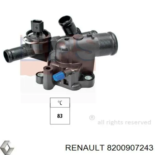 Do koszyka 8200907243 Renault (RVI) Obudowa termostatu