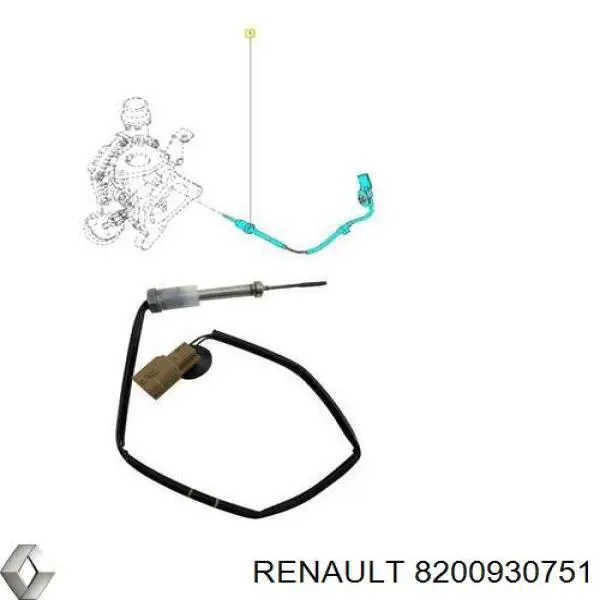 Do koszyka 8200930751 Renault (RVI) Czujnik temperatury spalin, przed turbiną