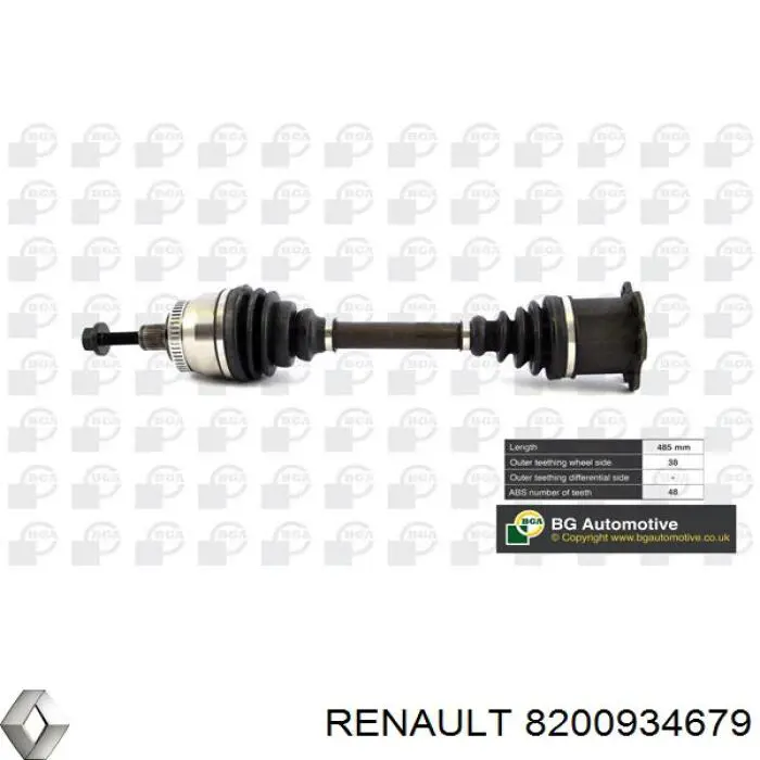 8200934679 Renault (RVI) Półoś napędowa przednia prawa