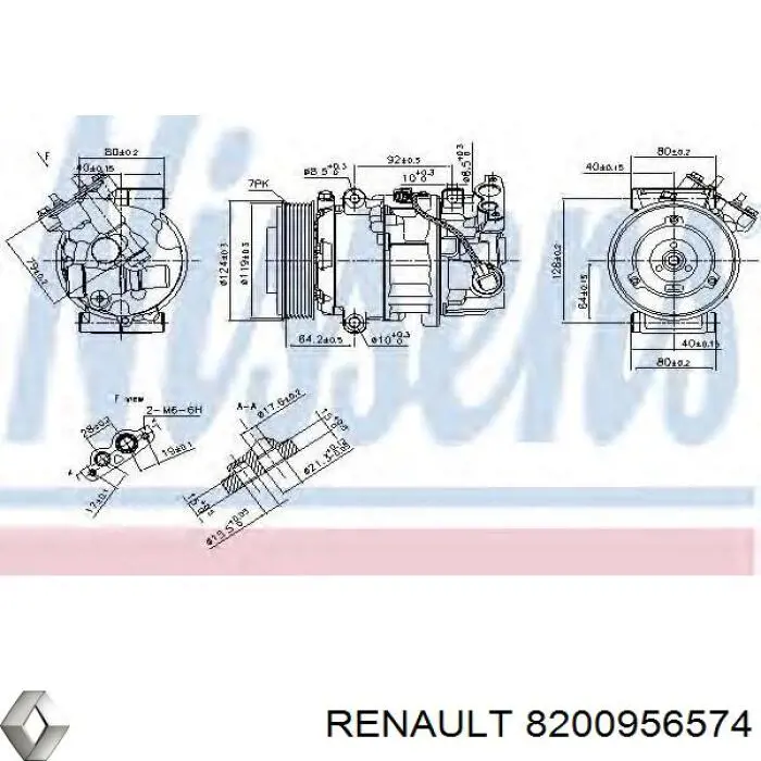 Sprężarka klimatyzacji Renault (RVI) 8200956574