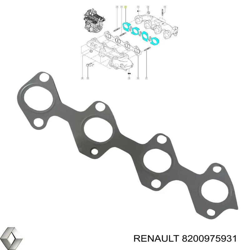 Uszczelka kolektora wydechowego Renault (RVI) 8200975931 cena, od 15,57 USD