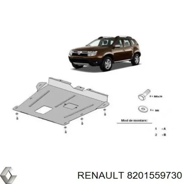 Osłona silnika, miski (przedziału silnika) Renault (RVI) 8201559730 cena, od 226,43 USD