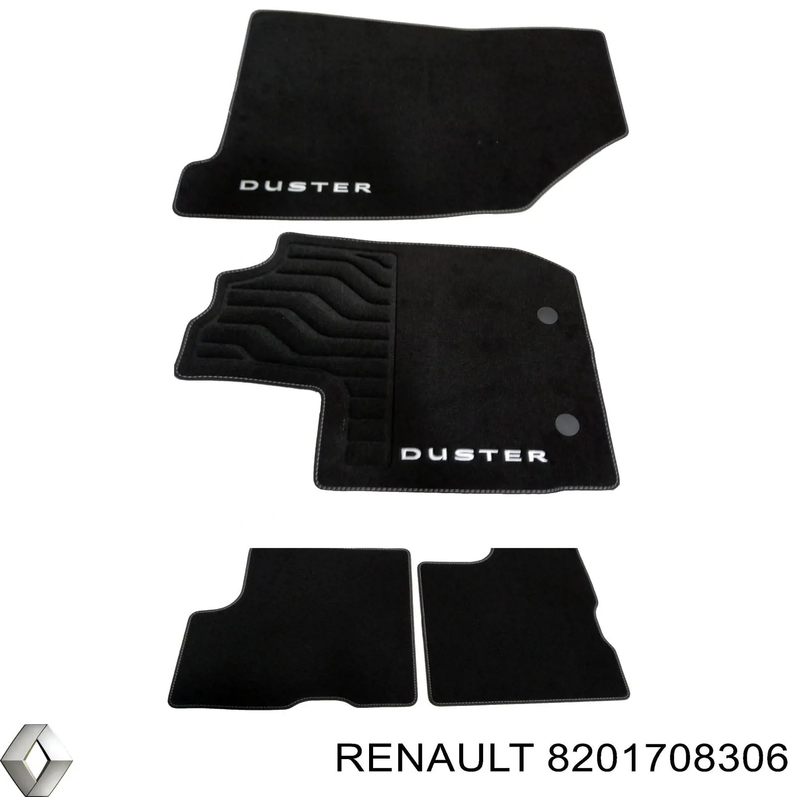 Dywaniki przód+tył, komplet Renault (RVI) 8201708306 cena, od 97,64 USD