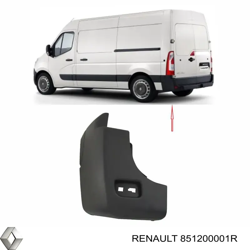 Do koszyka 851200001R Renault (RVI) Zderzak tylny, prawa część