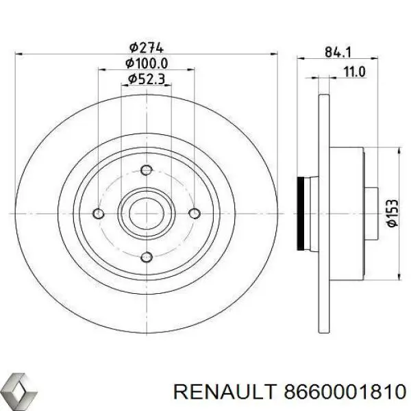 Do koszyka 8660001810 Renault (RVI) Tarcza hamulcowa tylna