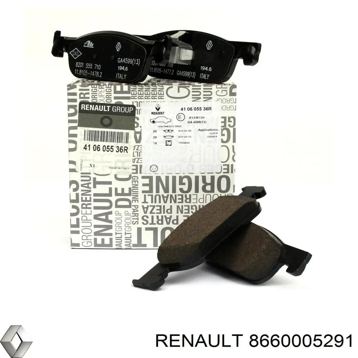 8660005291 Renault (RVI) Klocki hamulcowe przednie tarczowe