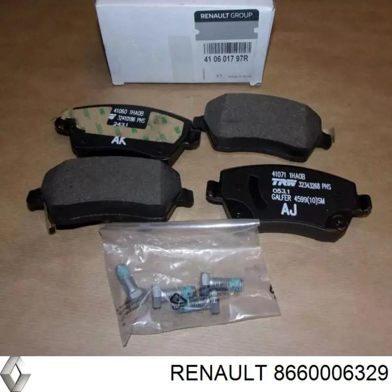 Klocki hamulcowe przednie tarczowe Renault (RVI) 8660006329 cena, od 26,24 USD