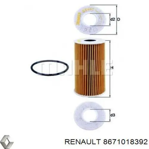 Filtr oleju 8671018392 Renault (RVI)