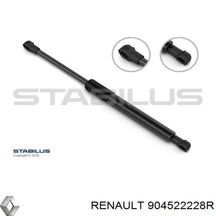 904522228R Renault (RVI) Amortyzator klapy bagażnika (3/5 drzwi-tylnych)
