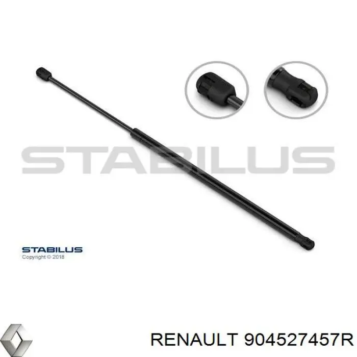 904527457R Renault (RVI) Amortyzator klapy bagażnika (3/5 drzwi-tylnych)