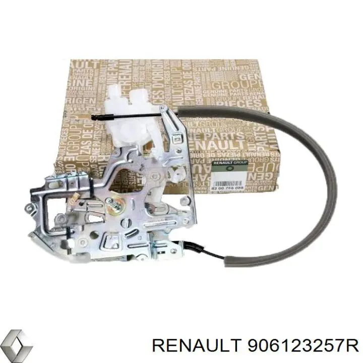 Do koszyka 906123257R Renault (RVI) Zamek drzwi tylnych prawych skrzydłowych